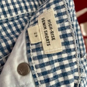 madewell high waisted gingham shorts size 29